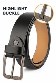 LETHER BLET 1170651 BLACKMens Premium Black Leather Belt for Formal  Casual Wear with Stylish Metal Buckle  Durable