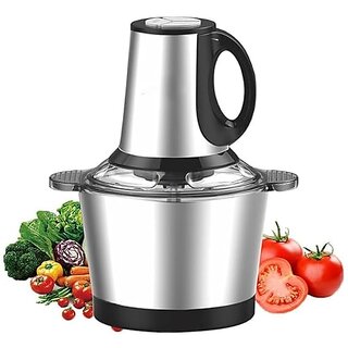 Steel Meat Grinder 2 Liter with Handle - Stainless Steel Electric Meat Grinder Machine with Bowl for Kitchen - Heavy Dut