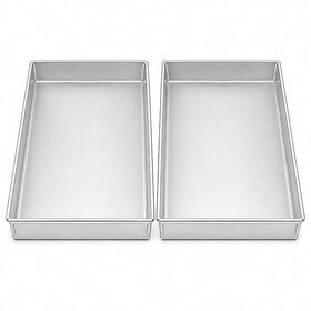 Aluminium Rectangular Baking Pan, 31x21x5 cm, Heavy Duty Oven Tray for Roasting,  Sheet Cake, BIS Certified (2)