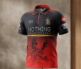 RCB Inspired Premium Sports Jersey for Men  Breathable Polyester  Athletic Fit