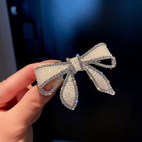 Blubby Pearl Stone Bow Hair Claw Clip Clutcher Hair Accessory for Women  Girls