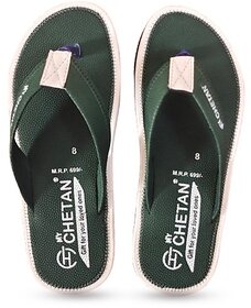 Men Printed Green Thong  Flip-Flops