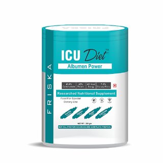 Friska ICU Diet Albumen Power Researched Nutritional Supplement for ICU Patient Flavour Vanila  Pack of 2 -200gm each