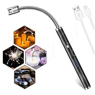 Electric Lighter for Candles Rechargeable Electric Gas Lighter for Home Use Candle Lighter Plasma Lighter Flameless Windproof USB Lighter 360xc2xb0 Flexible Neck Arc Lighter for Diwali Fireworks