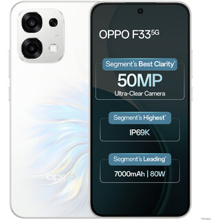 OPPO F33 5G (8GB RAM, 128GB Storage, Pearl White)