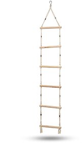 Tantrums Wooden Rope Ladder for Kids, 6 Spokes, Indoor and Outdoor Climbing Toy for Active Play