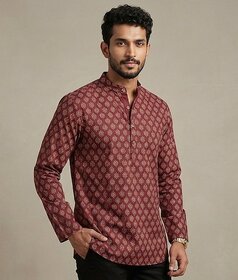 Ecostyle Men's Long Sleeve Short Kurta.