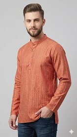 Ecostyle Men's Long Sleeves Short Kurta.