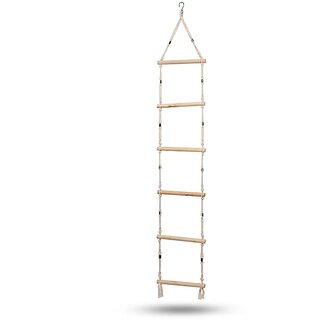 Tantrums Wooden Rope Ladder for Kids, 6 Spokes, Indoor and Outdoor Climbing Toy for Active Play