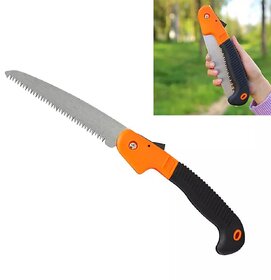 Branch Saws Hand Saw Outdoor Hacksaws Saw Blade Length 18 cm Saw Blade Made of Steel for Patio Repair Travel Camps 39 cm Folding (Orange)