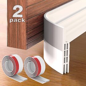 ELECDON 2 Pack Door Draft Stopper's Under Door Draft Blocker Soundproof Door Sweep Weather Stripping for Doors W White