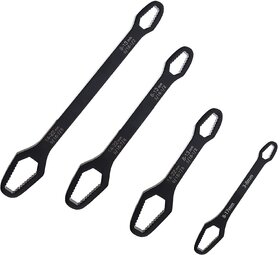 4 Pieces Universal Multifunctional Wrenches set Adjustable Double-head Torx Wrench Self-tightening Spanner Hand Tools for 3mm-22mm Nuts
