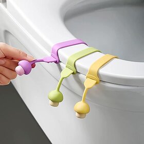 5Pcs Toilet Seat Cover Lifter Band  Silicone Seat Cover Lifter  Self-Adhesive Toilet Seat Holder Toilet Seat Lifter For Bathroom Accessories (Multicolor)