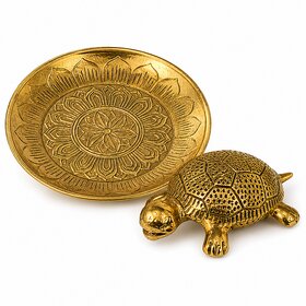 100 Pure Brass Tortoise Vastu with Brass Plate  Tortoise for Good Luck for Home  Fengshui Turtle with Secret Wish  f