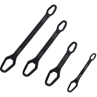 4 Pieces Universal Multifunctional Wrenches set Adjustable Double-head Torx Wrench Self-tightening Spanner Hand Tools for 3mm-22mm Nuts