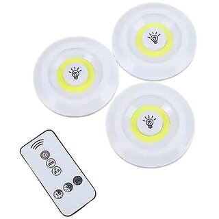Adhesive LED Light with Remote Control Set of 3| 1W LED Puck Lights Dimmable Wireless Under Cabinet Lighting Touch Sensor Control Night Lamp for Cabinet Wall| Kitchen Closet Illumination-1PCS