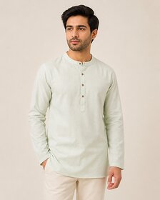 Ecostyle Men's Pure Cotton Long Sleeve Short Kurta.