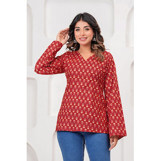 Womens Red Traditional Kurti