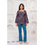 Red and Blue Combination Printed Kurti