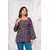 Red and Blue Combination Printed Kurti