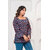 Red and Blue Combination Printed Kurti