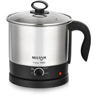 Champ 1.5L 600W Electric Multi Cook Kettle with Steamer  Multipurpose Electric Kettle for Boiling Eggs, Water, Milk, Tea,