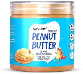 Savory Crunchy Peanut Butter (400g) | Made with Finest Roasted Peanuts | No Added Colors or Flavors | High in Protein | Cholesterol Free, Trans Fat Free & Keto Friendly | Ready to Eat