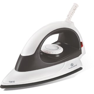 Double Safety Tokyo 1000W Non-stick Soleplate Coating Dry Iron (White)
