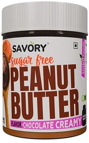 SAVORY Chocolate Creamy Peanut Butter (Sugar-Free) with Added Whey | High in Protein | No Added Sugar, Energy Booster, Gluten-Free & Keto Friendly | Cholesterol & Trans-fat Free | Chocolate Spread (200g)