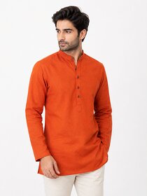Ecostyle Plain Pure Cotton Men's Long Sleeve Short Kurta