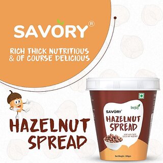 Savory Chocolate Hazelnut Spread (500g) | Made with Finest Cocoa & Hazelnuts | Healthy Chocolate Spread | Rich in Iron & Calcium | Cholesterol Free & Zero Trans Fat | Ready to Eat