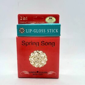 Movitronix  Spring song compact powder  Lip gloss 2in1 - Thailand Product Pack of 1-15g (Shade 02 - Pink Rose)
