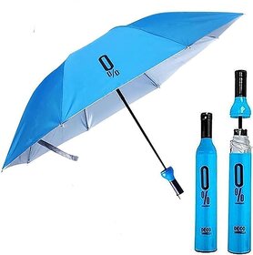 Bottle Beautiful Travel Umbrella, Automatic, Strong, Durable, Premium Grip, Hidden Folding Umbrella for Rain, Sun Light for Adult Men Women, Fun Gift, Random Color|Associate Color