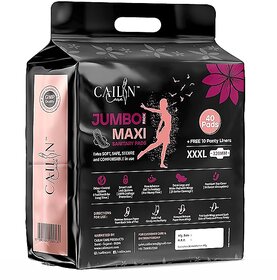 CAILIN CARE Sanitary Pads for Women with Wings | Dry-net Soft & Comfortable Sanitary Napkins for Day & Night Protection - XXXL (combo pack of 1 40 PCS)