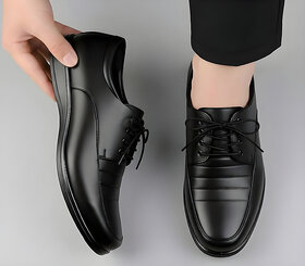 WUGO Latest Fashionable Men Formal Shoes|Black Derby Shoes|Office Shoes For Men's & Boys(Black)