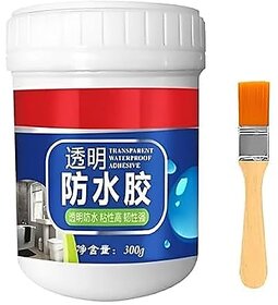 Transparent Waterproof Adhesive with Heat and Cold Resistance, 300g with Brush