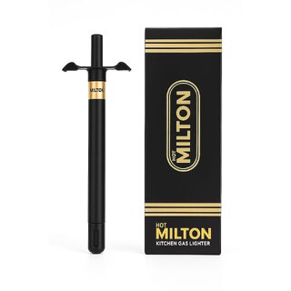 MILTON Kitchen Gas Lighter | Stainless Steel Body with 1 Year Warranty, Black