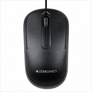 Zebronics Zeb Wired USB Optical Mouse | High Precision Sensor, Black