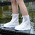 Pack of 2 Waterproof Reusable Shoe Covers, Non-Slip Rain Boot Covers for Men & Women, XXL White