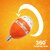 360 Degree Rotating Deco.  Festive Latoo Bulb/Gola Bulb ( 3 Watt ) - Multicoloured