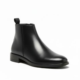 WUGO Latest Stylish Men's Black   Boots | Faux Leather Slip-On Ankle Boots | Comfortable Casual & Formal Footwear for Men & Boys