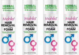 4 Packs of Mohila Hair Removal Cream For Hair Removal Foam Spray For Men Women Painless Hair Removal (Pack of 4)