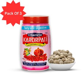 Chamria Anardana Goli Tangy Digestive Powder with Pomegranate Seeds Acidity Bad Breath Relief 100g (Pack of 3)