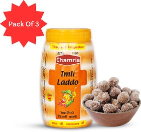 Chamria Imli Laddu Khatta Meetha Digestive Candy Tamarind Goli for Gas Indigestion Relief - 100g (Pack of 3)