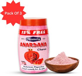 Pack of 3 Chamria Anardana Churan with Mint Tangy Minty Digestive Powder for Gas, Acidity & Indigestion 100g