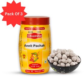 (Pack of 3) Chamria Amrit Pachak Digestive Candy with Natural Herbs Constipation Acidity Relief Mouth Freshener 100g