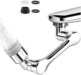 (Set of 1) FAUCET Extender Universal 1080xc2xb0 Swivel Robotic Arm Swivel Extension Faucet Aerator ABS plastic Chrome Finish body Faucet Sprayer Attachment tap filter