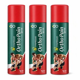 Greenblosum Ortho Pain Spray with Oil of Wintergreen Menthol, Rapid Effective Relief, 75 ml, Pack of 3