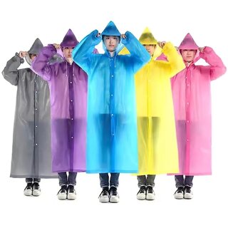 (Assorted Color ) Universal EVA Waterproof Hooded Raincoat for Men, Women, Boys Girls Reusable Outdoor Water Resistant