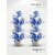 Premium Blue White Artificial Flower Plant with Minimalist White Pot